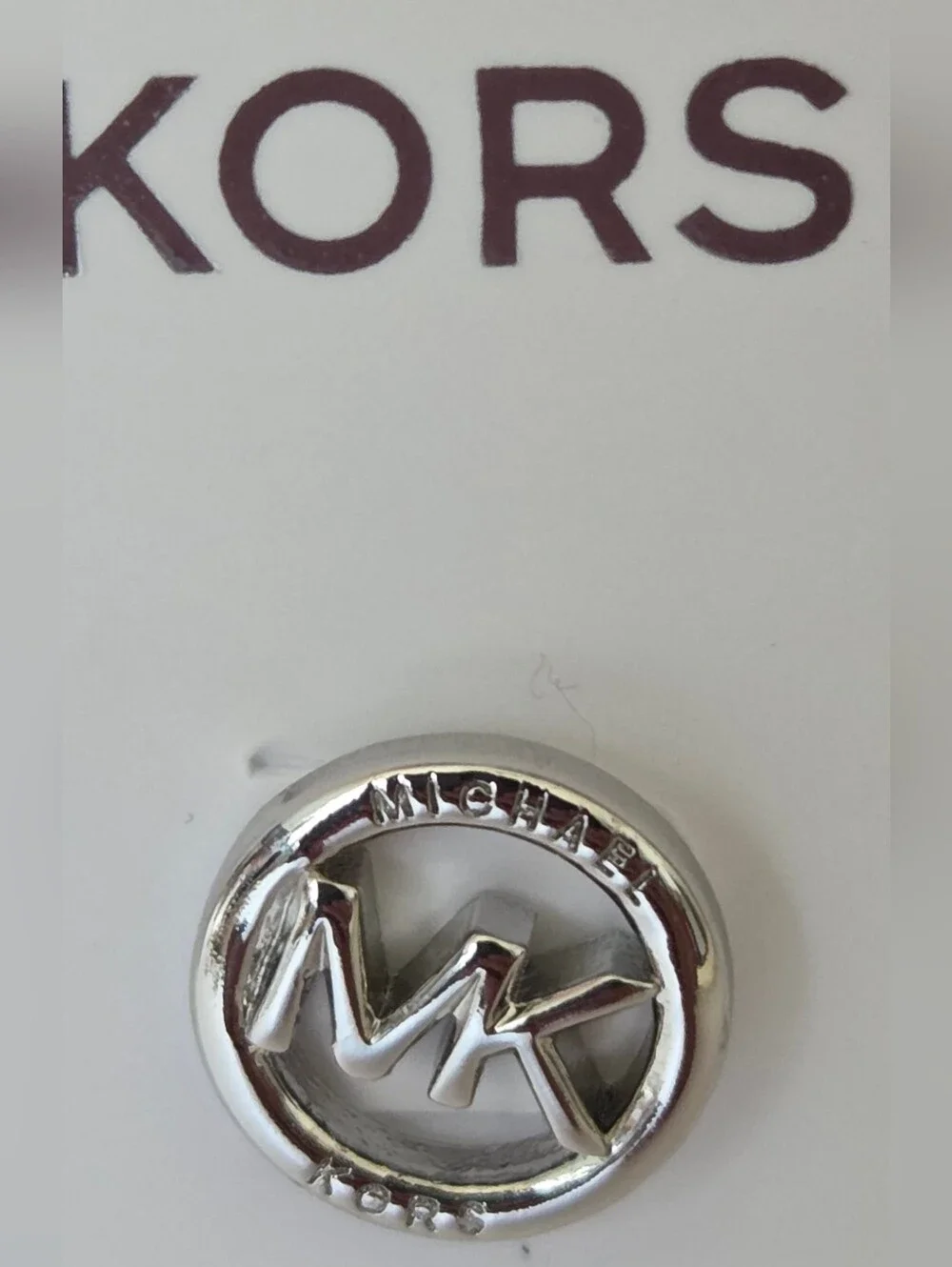 Michael Kors Silver MK Logo Stud Earrings NWT